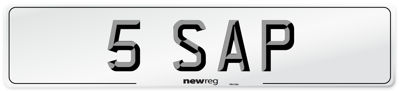 5 SAP Number Plate from New Reg